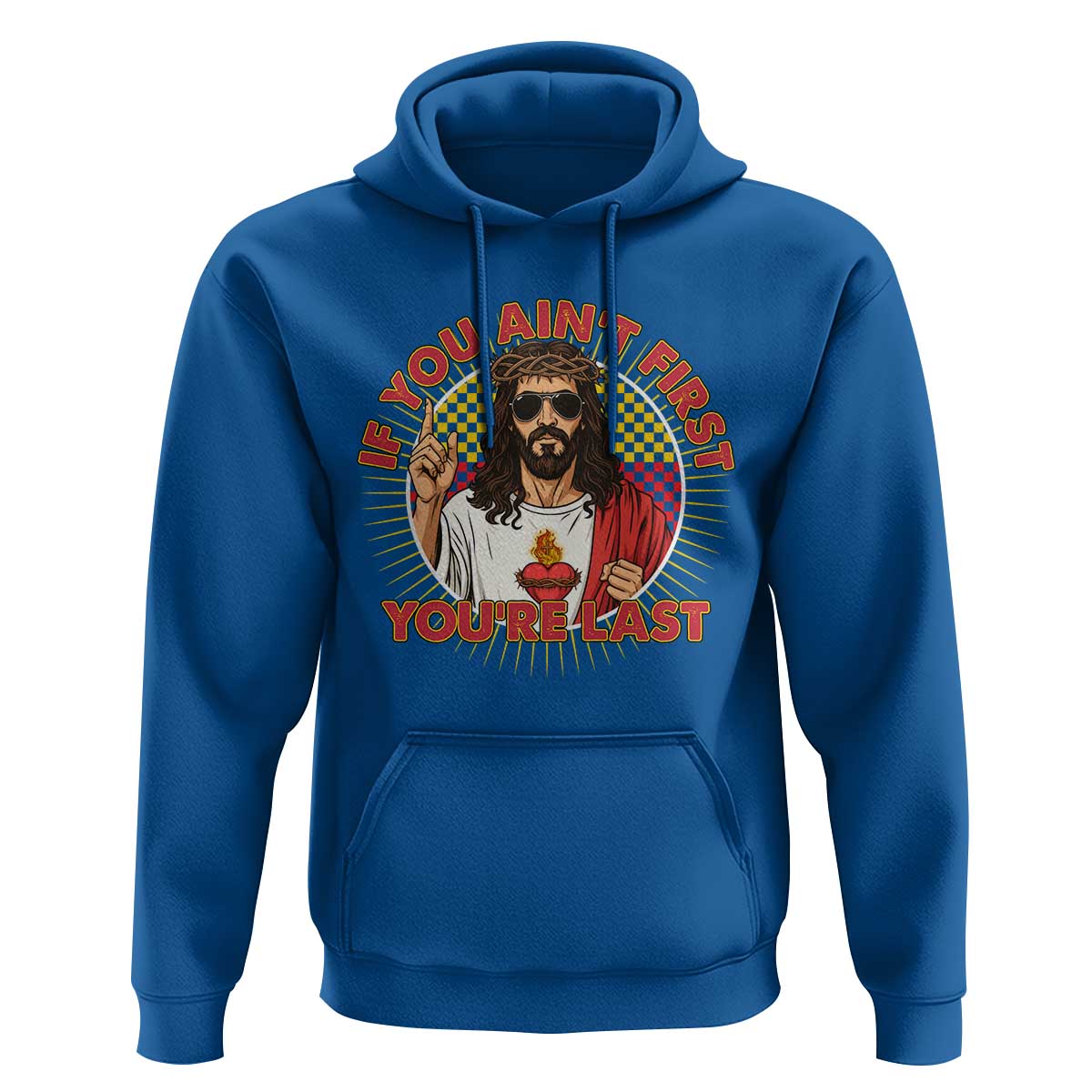 Funny Jesus Racing Hoodie If You Are Not First You Are Last - Wonder Print Shop