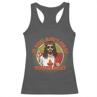 Funny Jesus Racing Racerback Tank Top If You Are Not First You Are Last - Wonder Print Shop