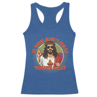 Funny Jesus Racing Racerback Tank Top If You Are Not First You Are Last - Wonder Print Shop