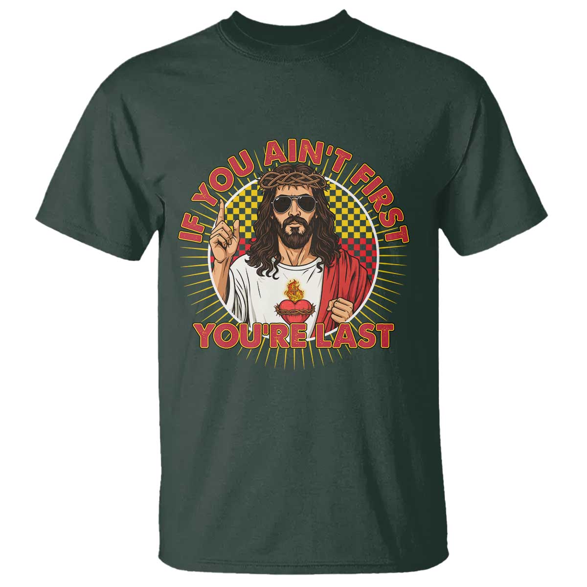 Funny Jesus Racing T Shirt If You Are Not First You Are Last - Wonder Print Shop