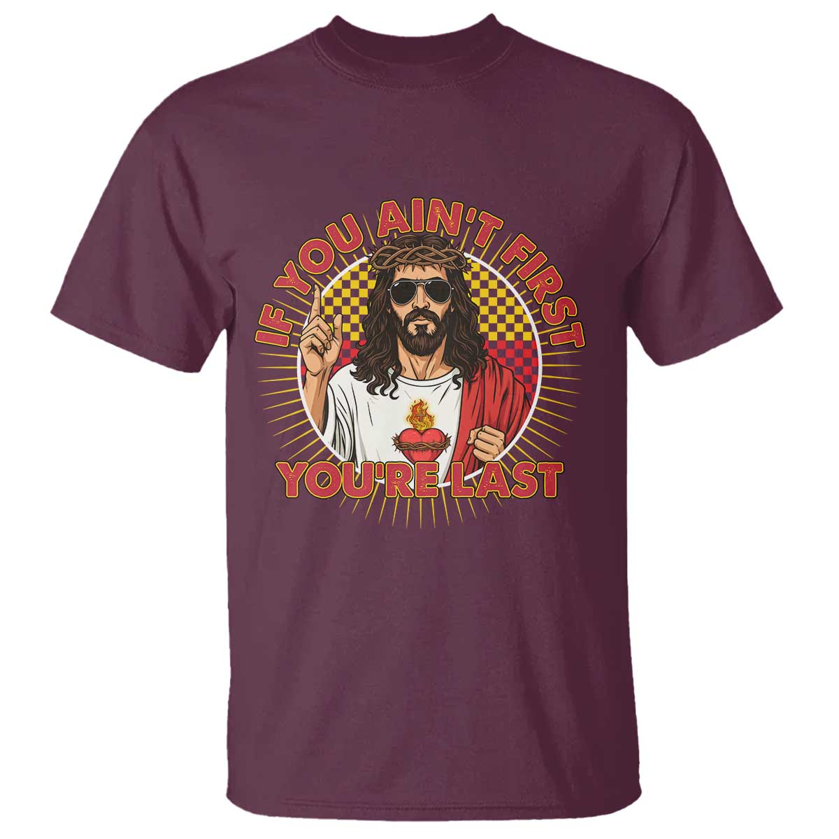 Funny Jesus Racing T Shirt If You Are Not First You Are Last - Wonder Print Shop