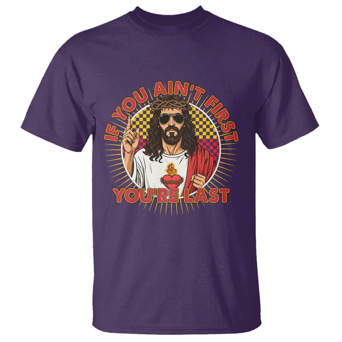 Funny Jesus Racing T Shirt If You Are Not First You Are Last - Wonder Print Shop