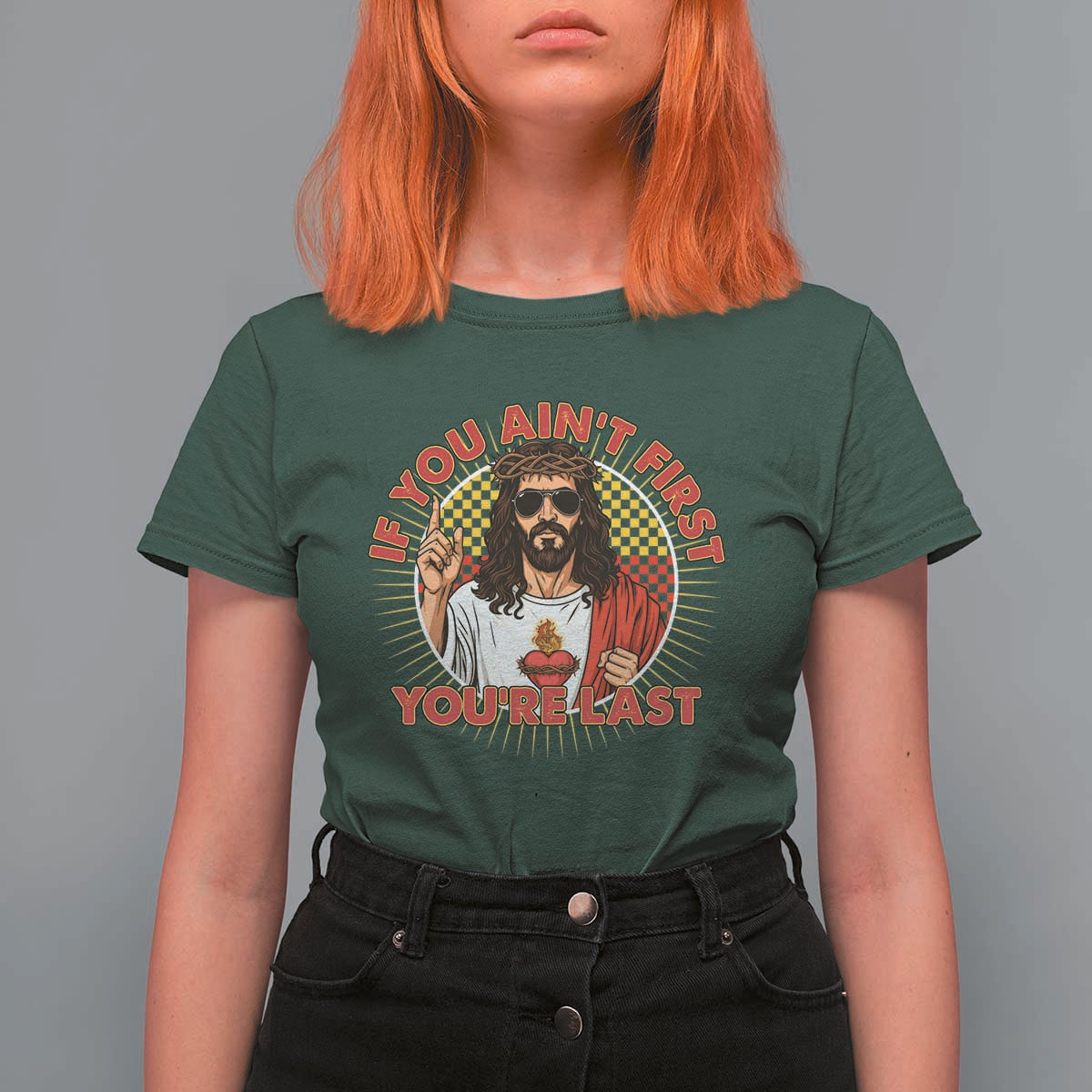 Funny Jesus Racing T Shirt For Women If You Are Not First You Are Last - Wonder Print Shop