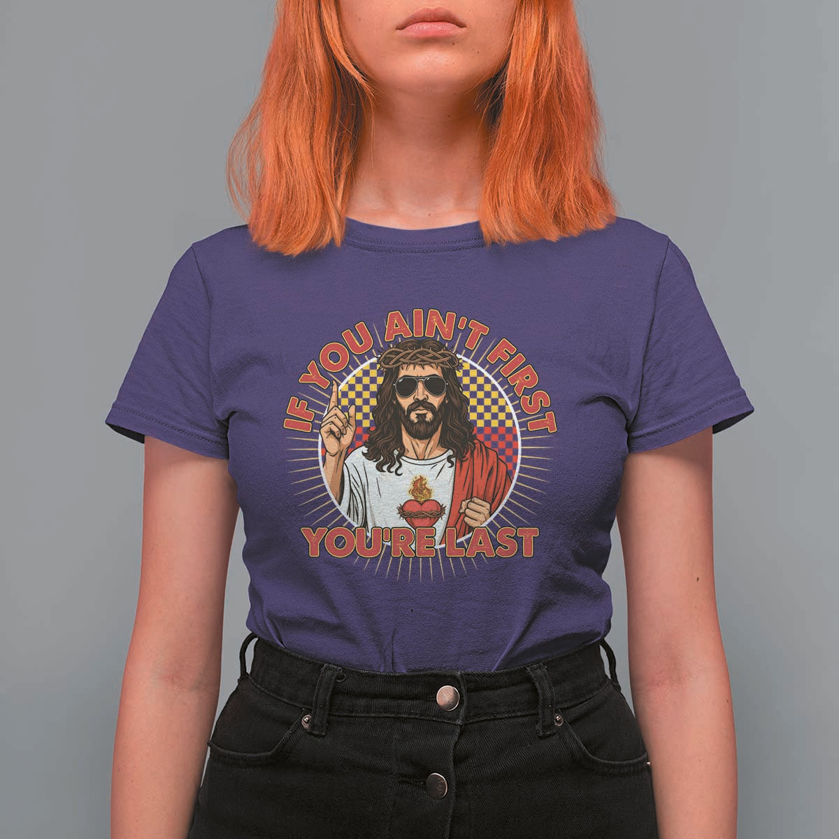Funny Jesus Racing T Shirt For Women If You Are Not First You Are Last - Wonder Print Shop