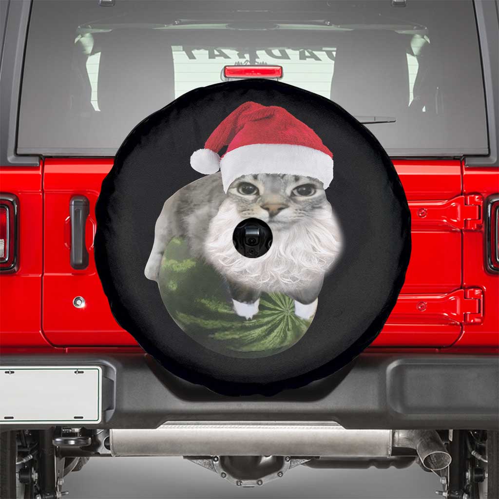 Watermelon Cat Christmas Spare Tire Cover Funny Silly Kitten Meme - Wonder Print Shop