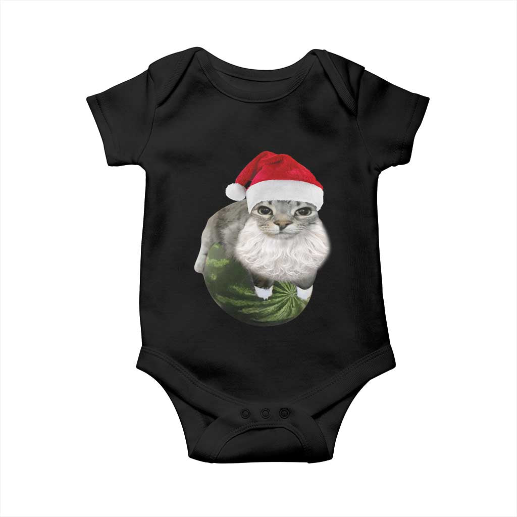 Watermelon Cat Christmas Baby Onesie Funny Silly Kitten Meme - Wonder Print Shop