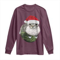 Watermelon Cat Christmas Long Sleeve Shirt Funny Silly Kitten Meme - Wonder Print Shop