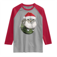 Watermelon Cat Christmas Raglan Shirt Funny Silly Kitten Meme - Wonder Print Shop