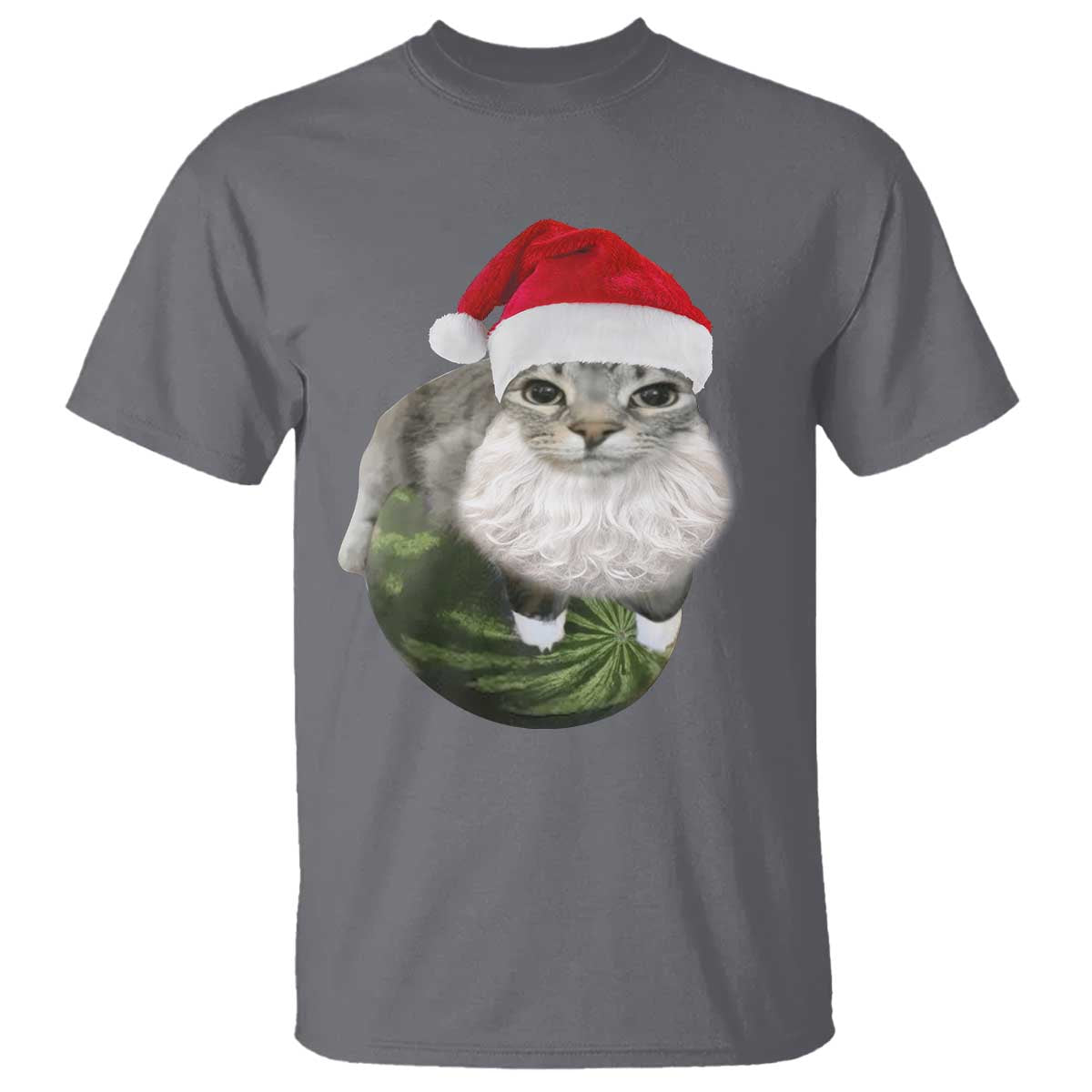 Watermelon Cat Christmas T Shirt Funny Silly Kitten Meme - Wonder Print Shop