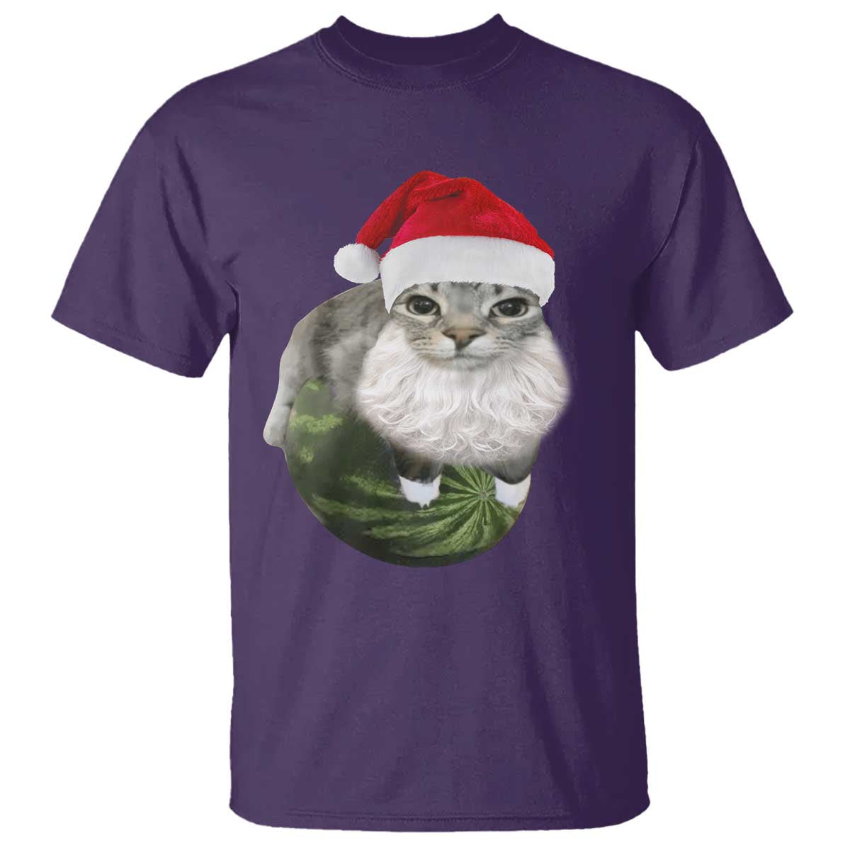 Watermelon Cat Christmas T Shirt Funny Silly Kitten Meme - Wonder Print Shop