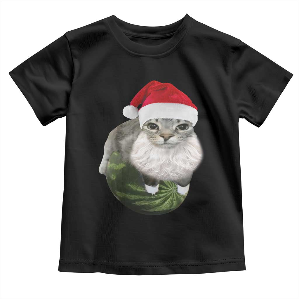 Watermelon Cat Christmas Toddler T Shirt Funny Silly Kitten Meme - Wonder Print Shop