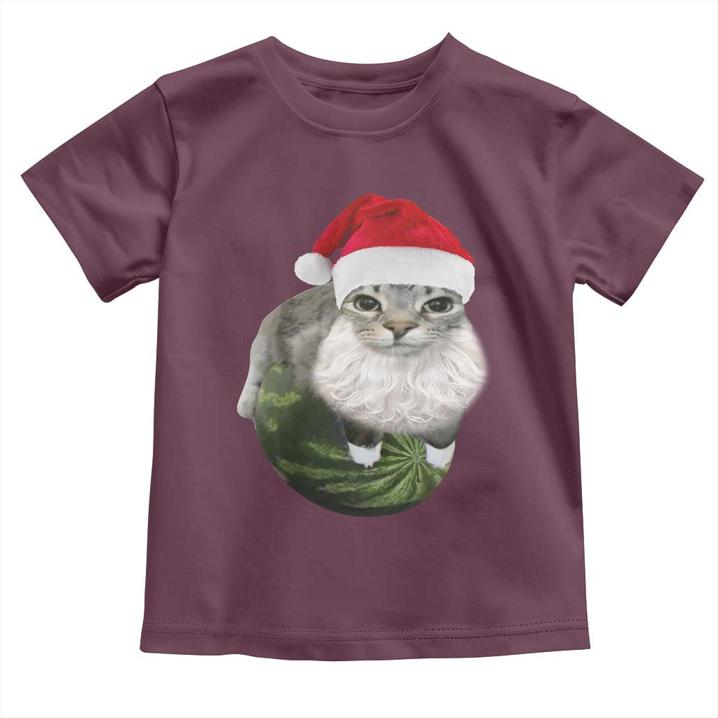 Watermelon Cat Christmas Toddler T Shirt Funny Silly Kitten Meme - Wonder Print Shop