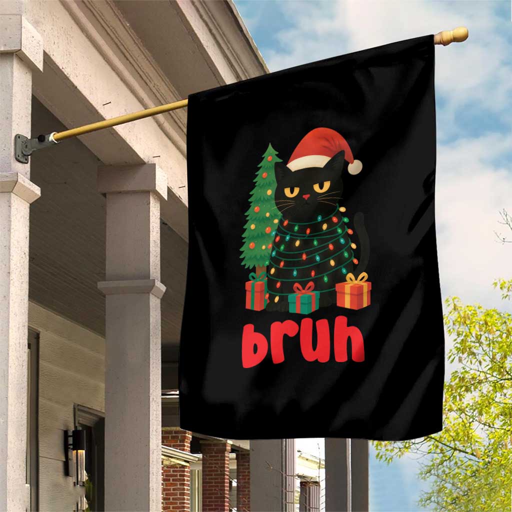 Funny Cat Bruh Christmas Garden Flag Silly Meme Kitty Xmas - Wonder Print Shop