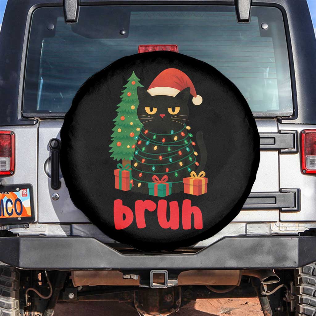 Funny Cat Bruh Christmas Spare Tire Cover Silly Meme Kitty Xmas - Wonder Print Shop