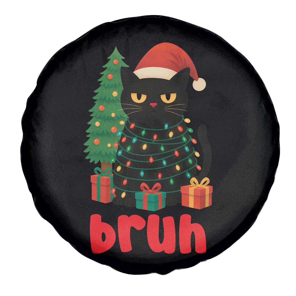 Funny Cat Bruh Christmas Spare Tire Cover Silly Meme Kitty Xmas - Wonder Print Shop