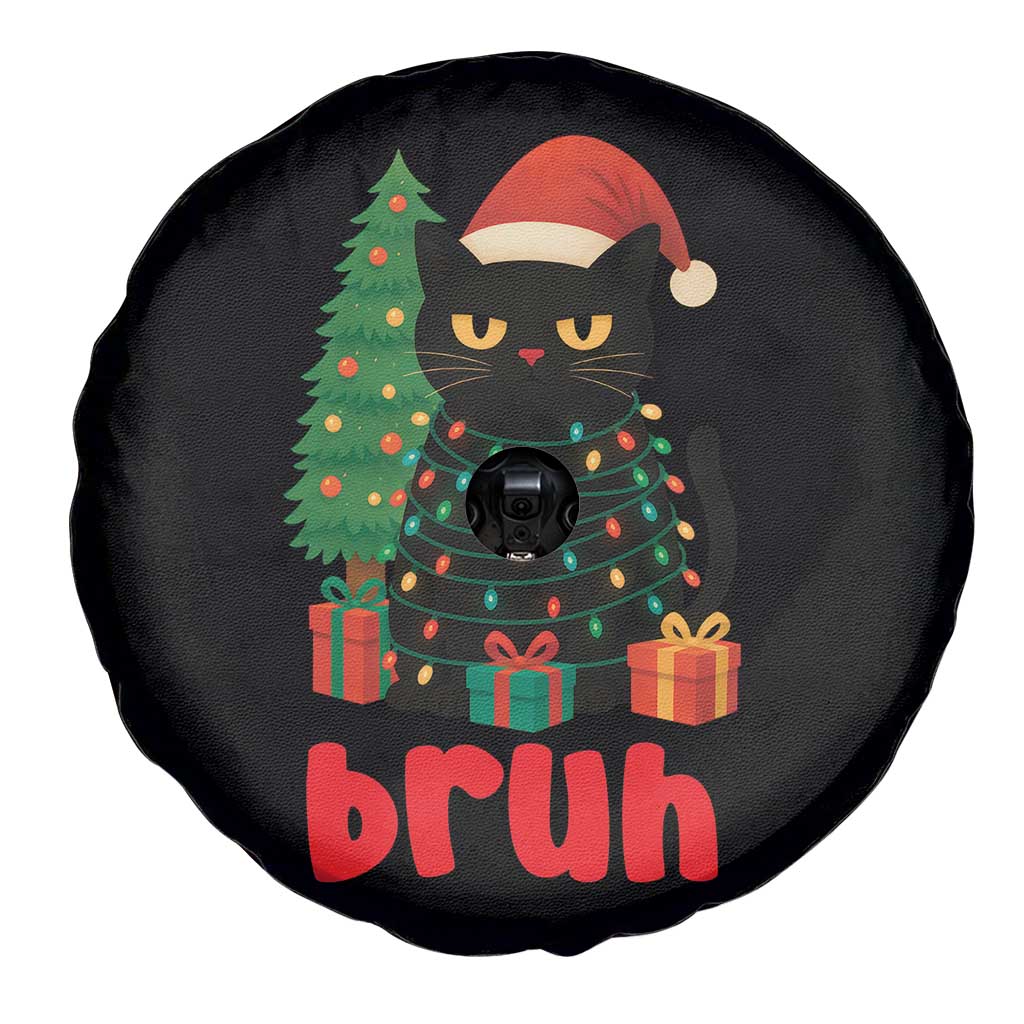 Funny Cat Bruh Christmas Spare Tire Cover Silly Meme Kitty Xmas - Wonder Print Shop