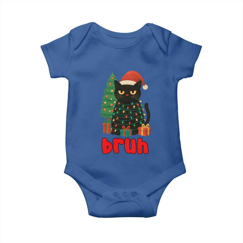 Funny Cat Bruh Christmas Baby Onesie Silly Meme Kitty Xmas - Wonder Print Shop