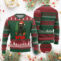 Funny Cat Bruh Xmas Ugly Christmas Sweater Silly Meme Kitty Xmas - Wonder Print Shop