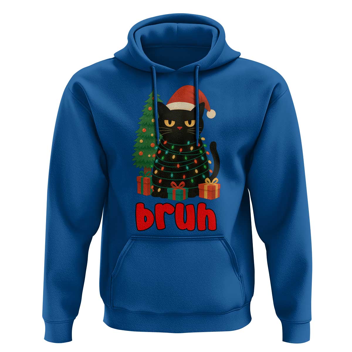 Funny Cat Bruh Christmas Hoodie Silly Meme Kitty Xmas - Wonder Print Shop