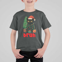 Funny Cat Bruh Christmas T Shirt For Kid Silly Meme Kitty Xmas - Wonder Print Shop