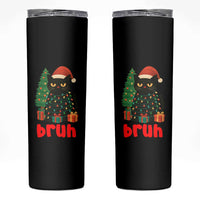 Funny Cat Bruh Christmas Skinny Tumbler Silly Meme Kitty Xmas - Wonder Print Shop