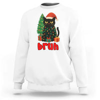 Funny Cat Bruh Christmas Sweatshirt Silly Meme Kitty Xmas - Wonder Print Shop