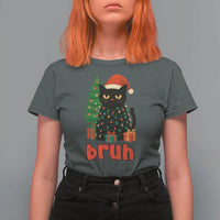 Funny Cat Bruh Christmas T Shirt For Women Silly Meme Kitty Xmas - Wonder Print Shop