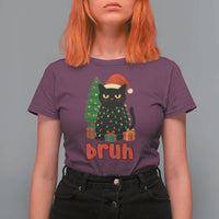 Funny Cat Bruh Christmas T Shirt For Women Silly Meme Kitty Xmas - Wonder Print Shop