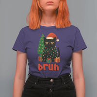 Funny Cat Bruh Christmas T Shirt For Women Silly Meme Kitty Xmas - Wonder Print Shop