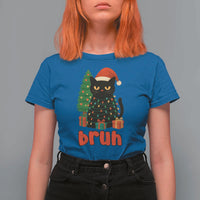 Funny Cat Bruh Christmas T Shirt For Women Silly Meme Kitty Xmas - Wonder Print Shop