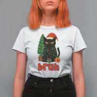 Funny Cat Bruh Christmas T Shirt For Women Silly Meme Kitty Xmas - Wonder Print Shop