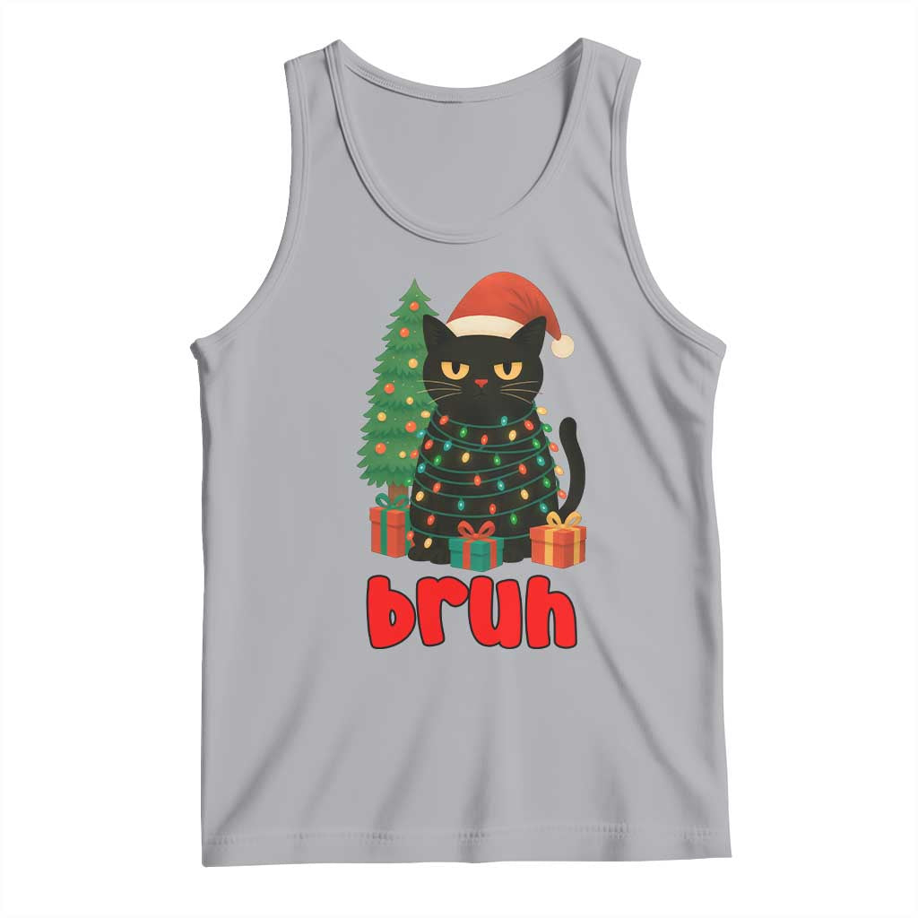 Funny Cat Bruh Christmas Tank Top Silly Meme Kitty Xmas - Wonder Print Shop