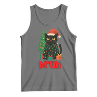 Funny Cat Bruh Christmas Tank Top Silly Meme Kitty Xmas - Wonder Print Shop