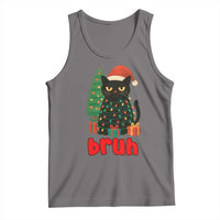 Funny Cat Bruh Christmas Tank Top Silly Meme Kitty Xmas - Wonder Print Shop