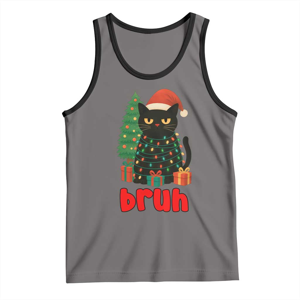 Funny Cat Bruh Christmas Tank Top Silly Meme Kitty Xmas - Wonder Print Shop