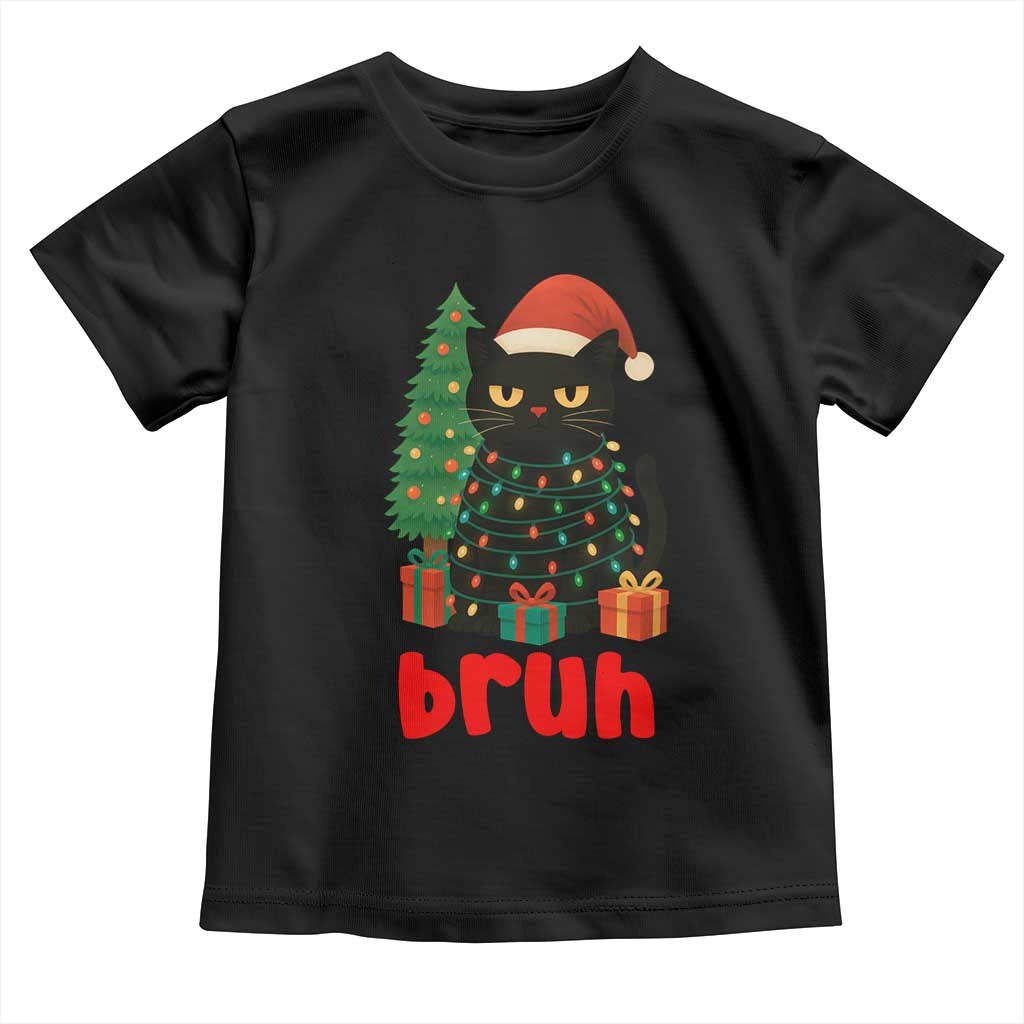 Funny Cat Bruh Christmas Toddler T Shirt Silly Meme Kitty Xmas - Wonder Print Shop