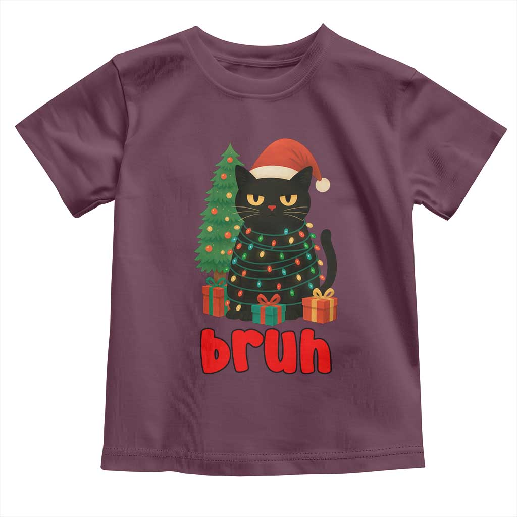 Funny Cat Bruh Christmas Toddler T Shirt Silly Meme Kitty Xmas - Wonder Print Shop