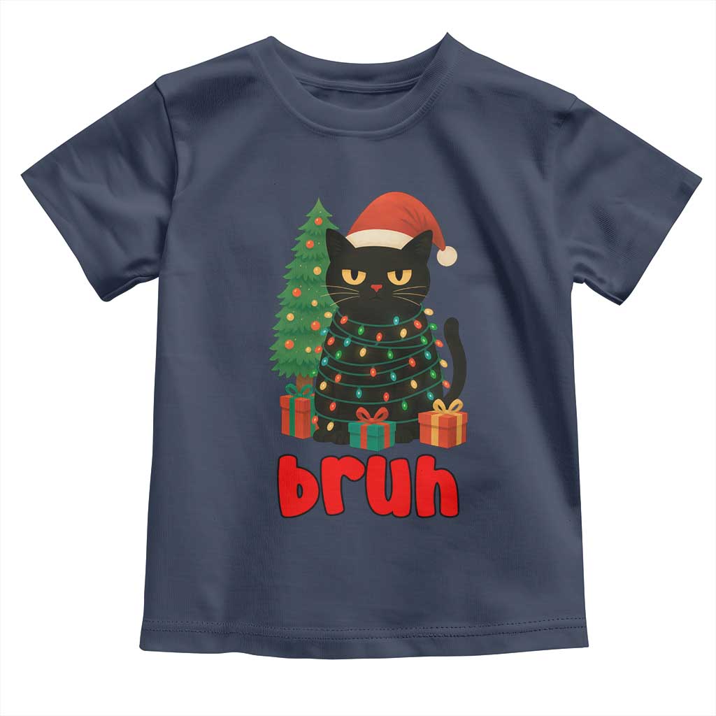 Funny Cat Bruh Christmas Toddler T Shirt Silly Meme Kitty Xmas - Wonder Print Shop
