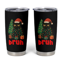 Funny Cat Bruh Christmas Tumbler Cup Silly Meme Kitty Xmas - Wonder Print Shop