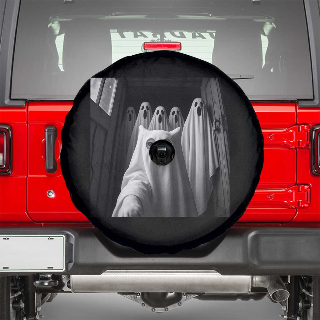 Funny Ghost Cat Halloween Meme Spare Tire Cover - Wonder Print Shop