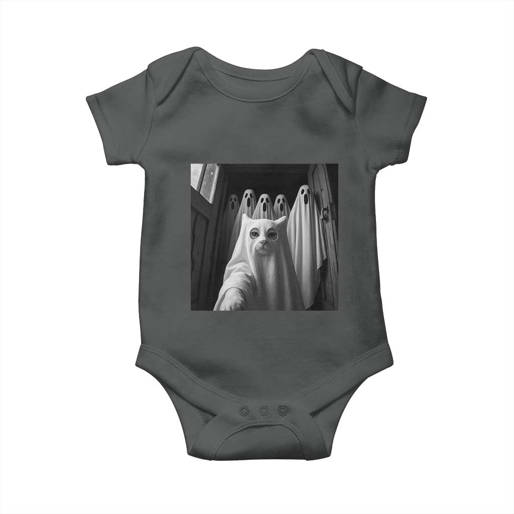 Funny Ghost Cat Halloween Meme Baby Onesie - Wonder Print Shop