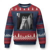 Funny Ghost Cat Halloween Meme Ugly Christmas Sweater - Wonder Print Shop