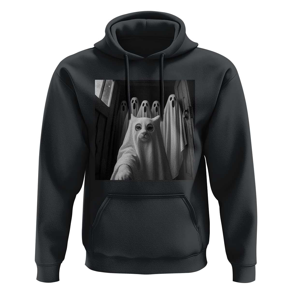 Funny Ghost Cat Halloween Meme Hoodie - Wonder Print Shop