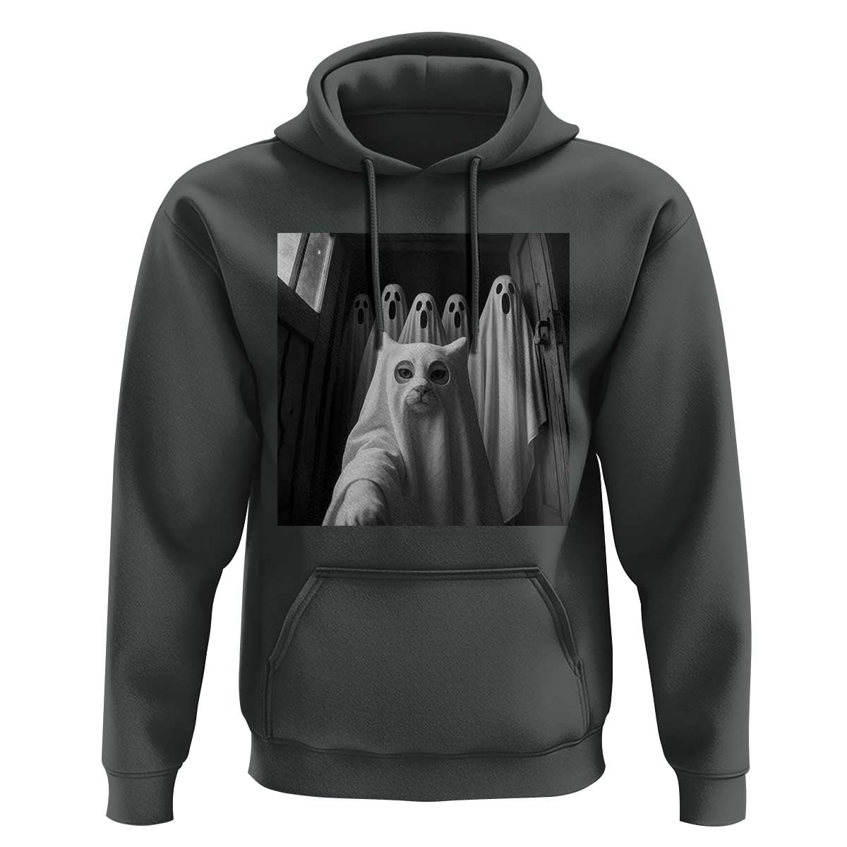Funny Ghost Cat Halloween Meme Hoodie - Wonder Print Shop
