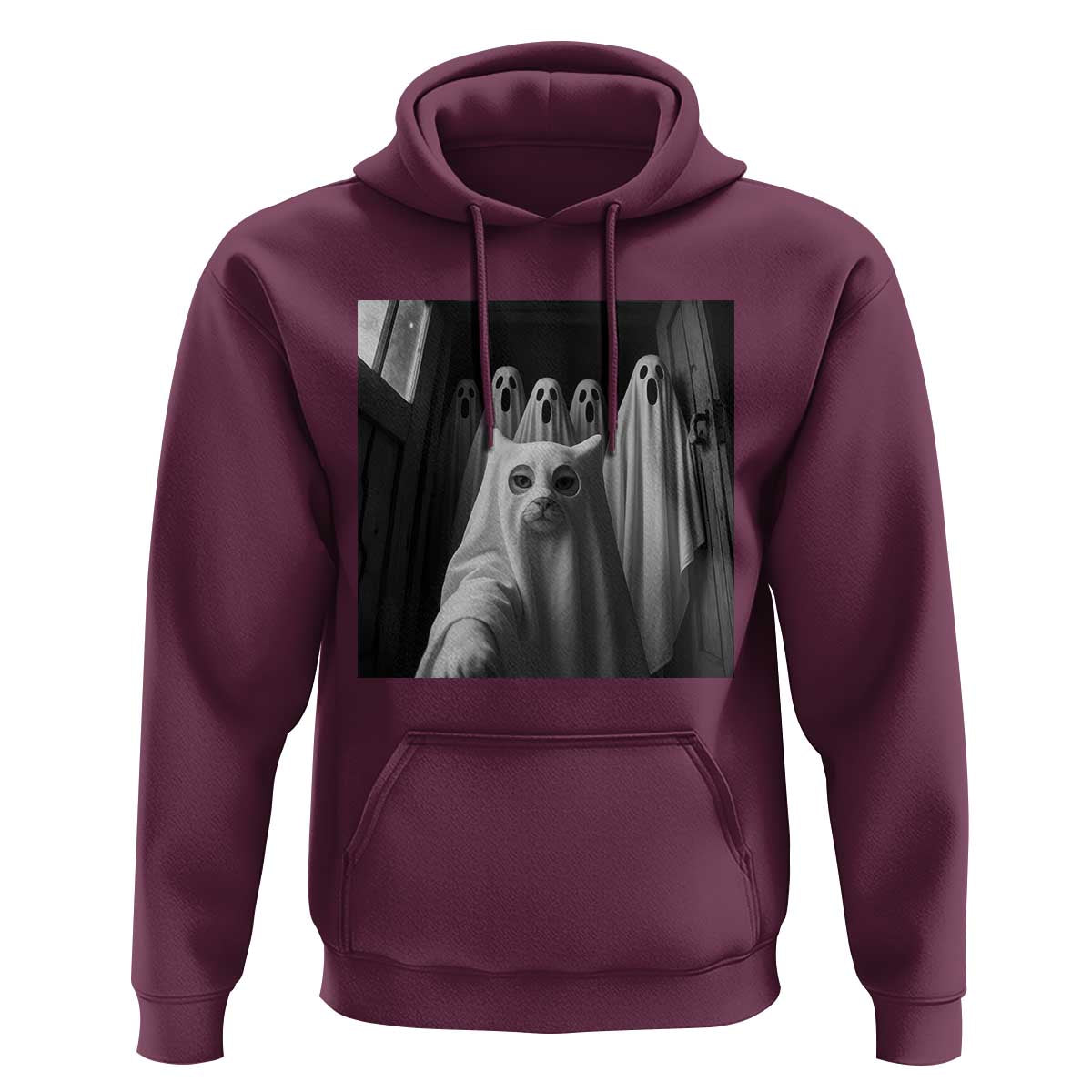 Funny Ghost Cat Halloween Meme Hoodie - Wonder Print Shop