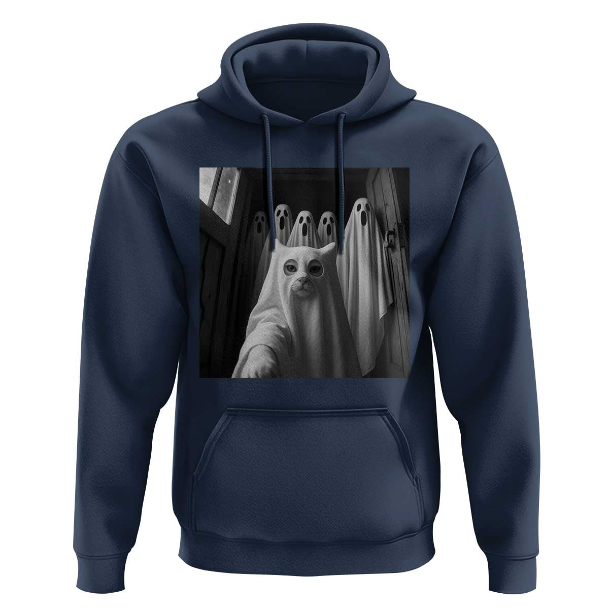 Funny Ghost Cat Halloween Meme Hoodie - Wonder Print Shop