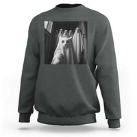 Funny Ghost Cat Halloween Meme Sweatshirt - Wonder Print Shop