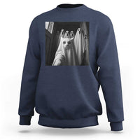 Funny Ghost Cat Halloween Meme Sweatshirt - Wonder Print Shop