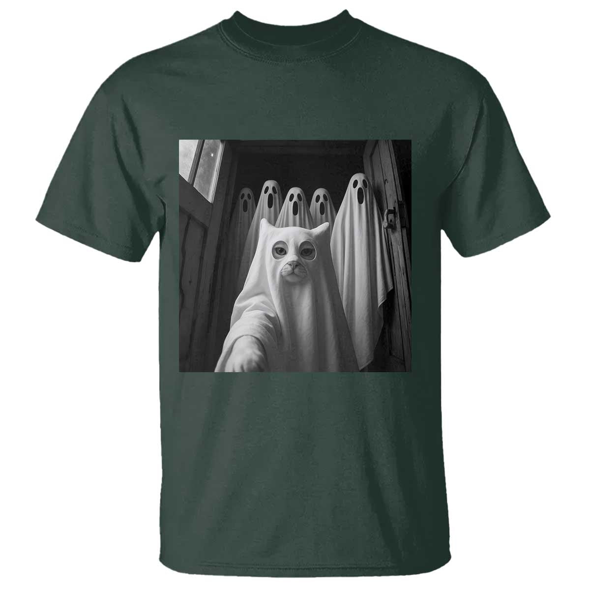 Funny Ghost Cat Halloween Meme T Shirt - Wonder Print Shop