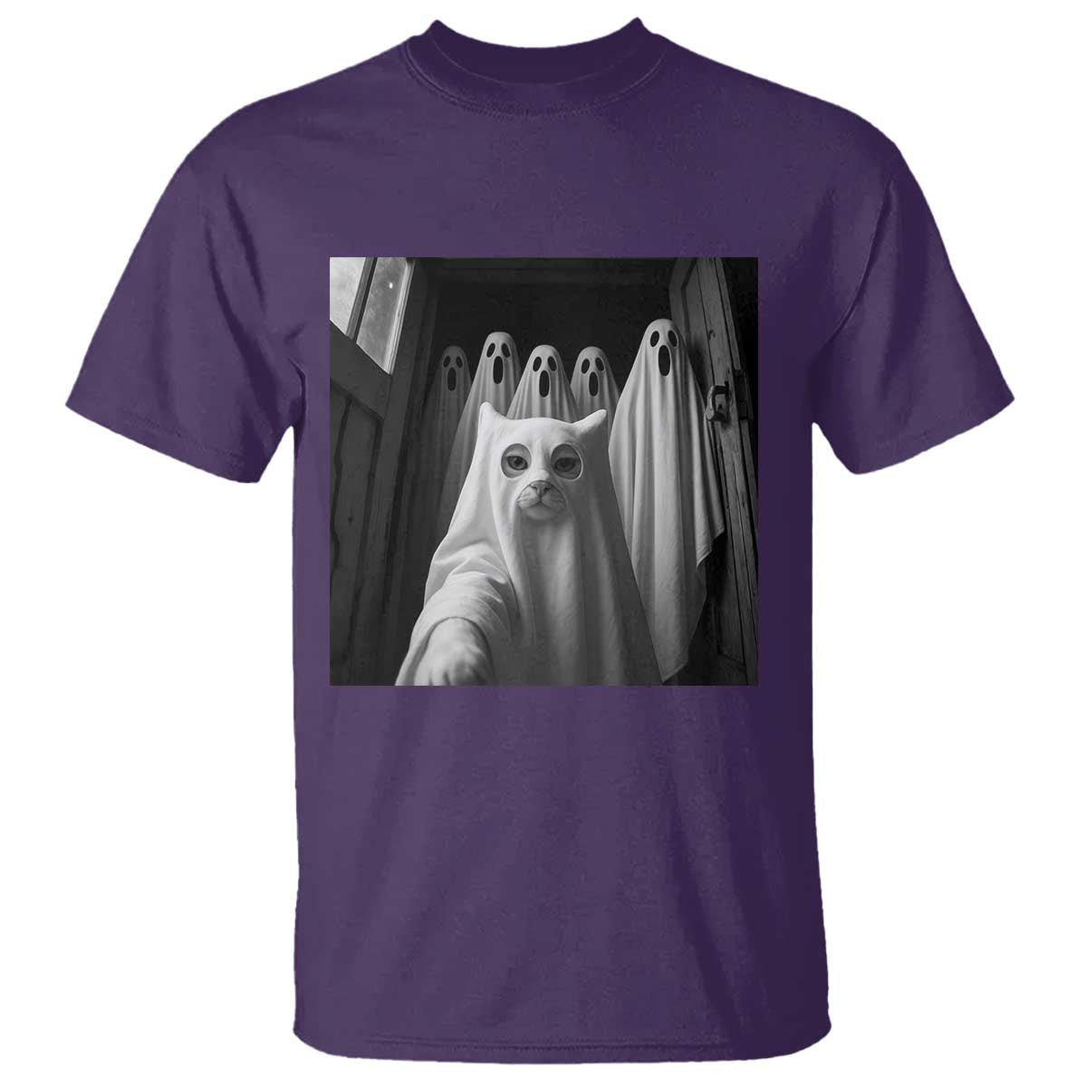 Funny Ghost Cat Halloween Meme T Shirt - Wonder Print Shop